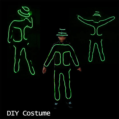 EL Suits New Fashion LED/EL Clothes Luminous Costumes Glow Dance Supplies Light Clothing Men For Holiday DIY Decoration Hot Sale