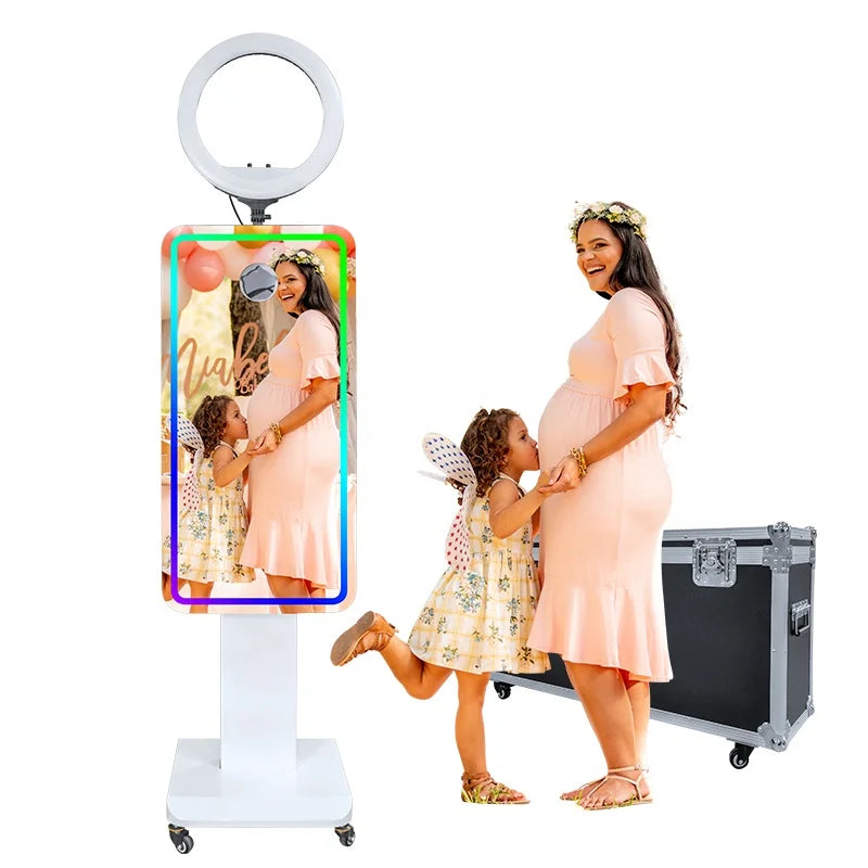 Mirror Photo Booth Install Camera with 21.5 Inch Touch Screen PC Digital DSLR Photo Booth Party Selfie Mirror Photo Booth