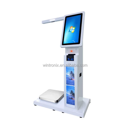 Passport Reader Encrypted Keyboard Barcode Reader Fingerprint Scanner Floor Standing Baggage Scale Airport Self-Service Kiosk