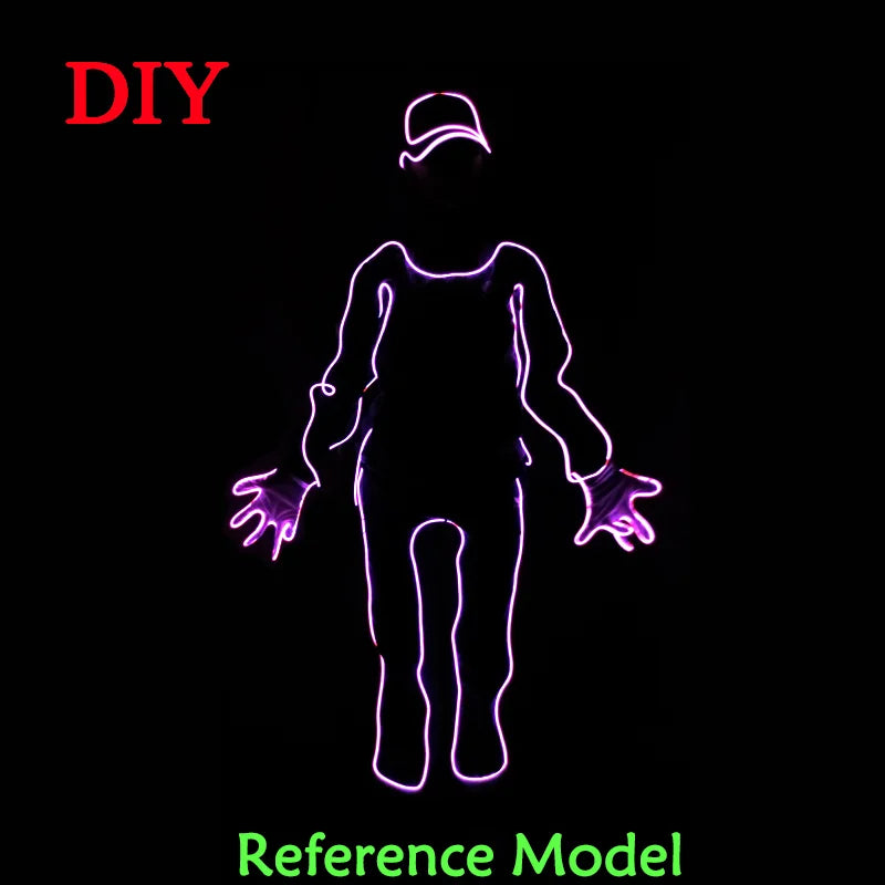 EL Suits New Fashion LED/EL Clothes Luminous Costumes Glow Dance Supplies Light Clothing Men For Holiday DIY Decoration Hot Sale