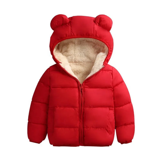 2022 Baby Kids Jacket Thick Winter Jackets Fleece Jacket Girls Hooded Outerwear Coats for Girls Windbreaker Children Clothes