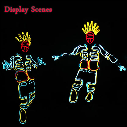 EL Suits New Fashion LED/EL Clothes Luminous Costumes Glow Dance Supplies Light Clothing Men For Holiday DIY Decoration Hot Sale