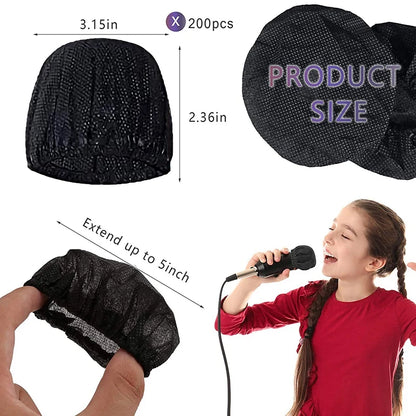 100 Pcs Disposable Microphone Covers, Windscreen Mic Covers, Handheld Microphone Protective Cap for Karaoke