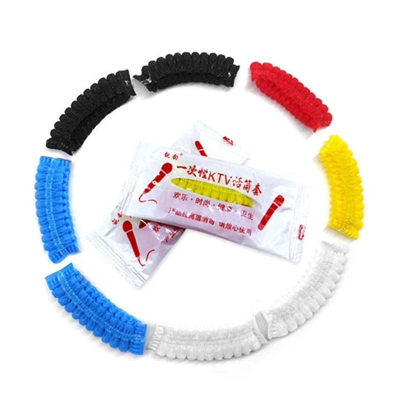 200 Packs of Microphone Covers Disposable Individually Wrapped Disposable Protective for Most Mic