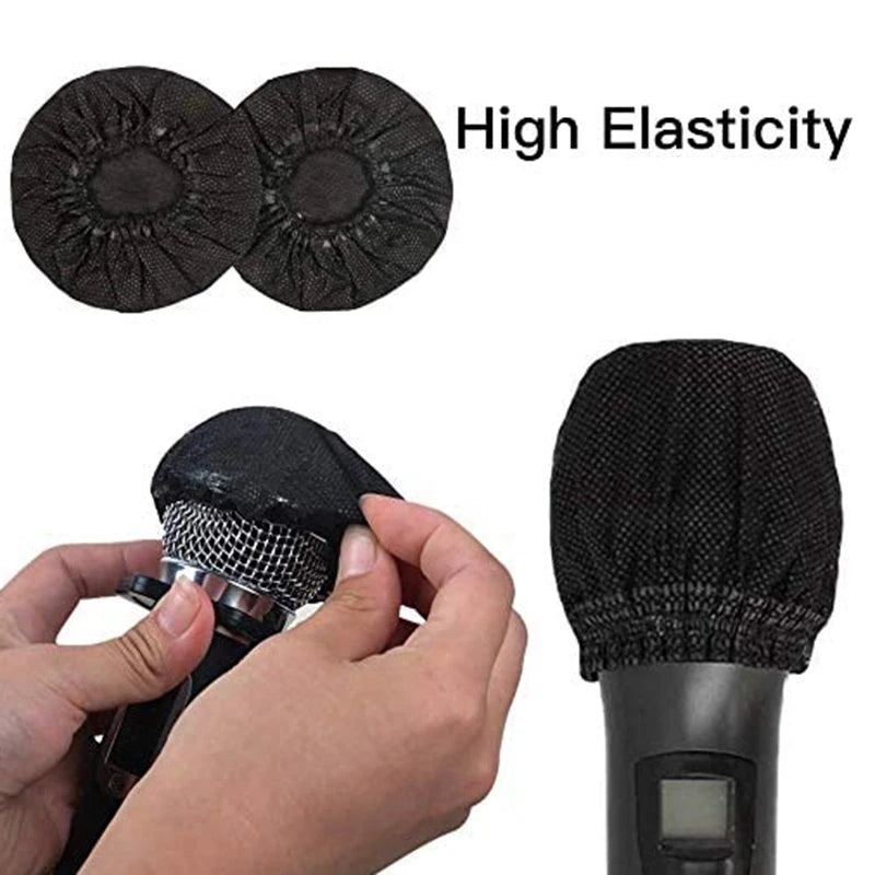 100 Pcs Disposable Microphone Covers, Windscreen Mic Covers, Handheld Microphone Protective Cap for Karaoke