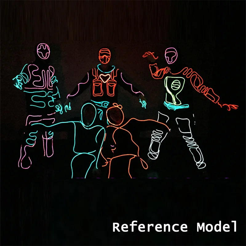 EL Suits New Fashion LED/EL Clothes Luminous Costumes Glow Dance Supplies Light Clothing Men For Holiday DIY Decoration Hot Sale