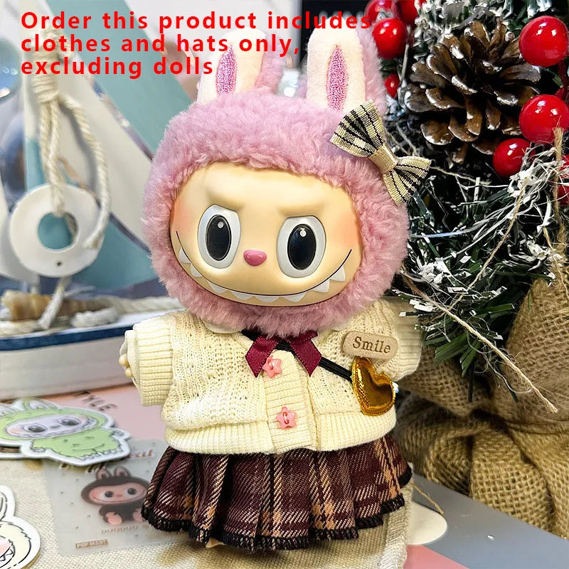 Labubu Designer Clothes Accessories For Sitting And Standing Plush Dolls Universal Blind Box Clothing