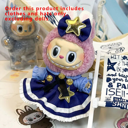Labubu Designer Clothes Accessories For Sitting And Standing Plush Dolls Universal Blind Box Clothing