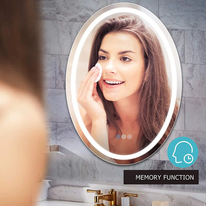 Modern LED Smart Mirror Wall-Mounted Anti-Fog Illumination with Sensor Touch Switch Convenient Use for Home Living Room Salon