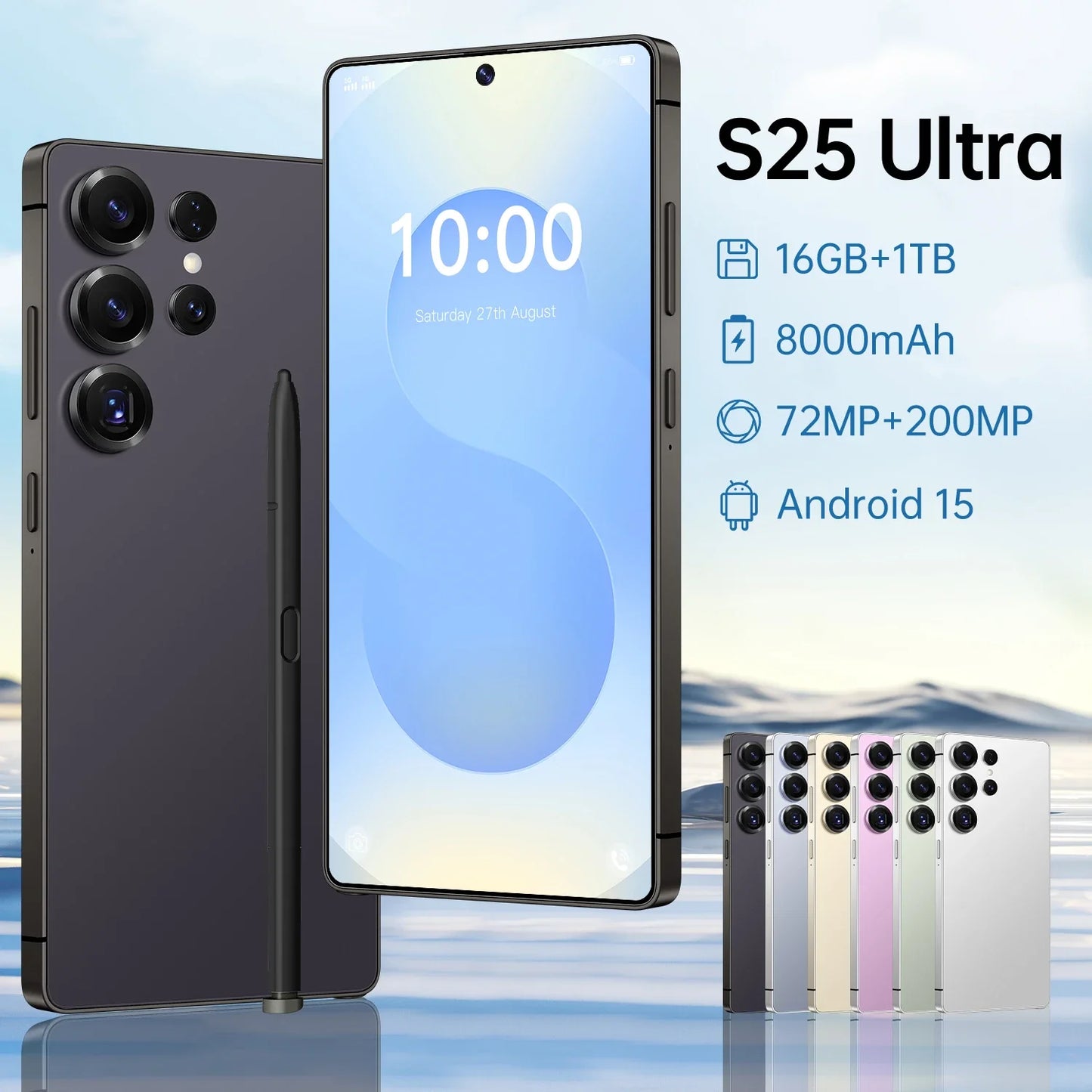 S25 Ultra 1TB Storage 5G Dual SIM Android 15.0 Plus Smartphone Deca Core CPU 108MP Rear Camera HD Screen Resolution CDMA LTE