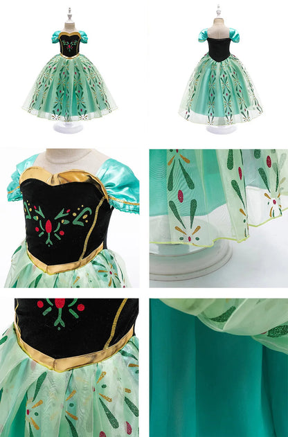 Robe de princesse pour filles, robe d'anniversaire à volants pour enfants, robe de Noël pour enfants,  spectacle, robes de cosplay fantaisie