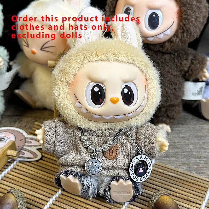 Labubu Designer Clothes Accessories For Sitting And Standing Plush Dolls Universal Blind Box Clothing