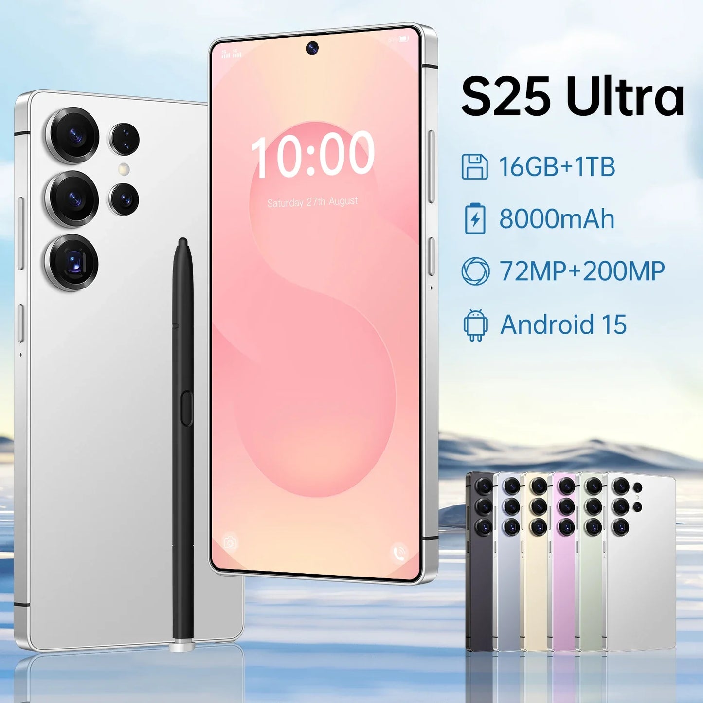 S25 Ultra 1TB Storage 5G Dual SIM Android 15.0 Plus Smartphone Deca Core CPU 108MP Rear Camera HD Screen Resolution CDMA LTE