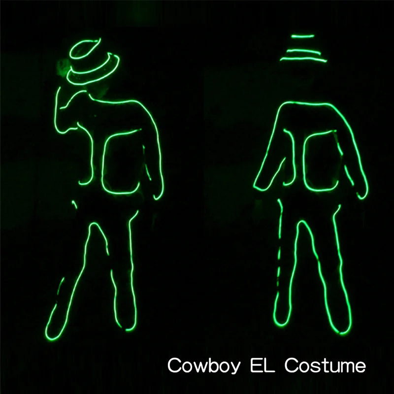 EL Suits New Fashion LED/EL Clothes Luminous Costumes Glow Dance Supplies Light Clothing Men For Holiday DIY Decoration Hot Sale