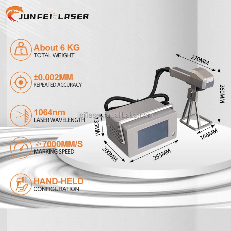 Machine de marquage laser UV portable JUNFEI 20 W/30 W/50 W, mini graveur laser, refroidissement par air pour supports métalliques DXF PLT BMP pour verre