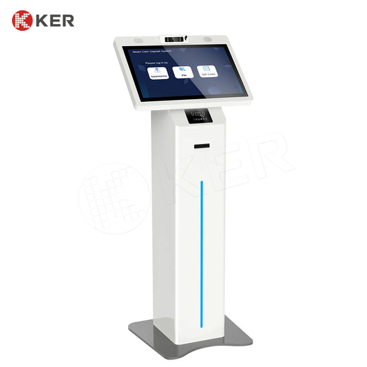 Hot Selling 18.5 Inch Android 10/11/12/13 Touchscreen SDK Barcode Reader Floor Standing Self Service Payment Print Ticket Kiosk