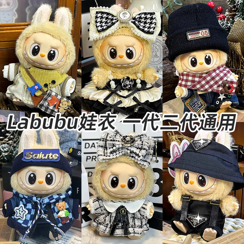 Labubu Designer Clothes Accessories For Sitting And Standing Plush Dolls Universal Blind Box Clothing