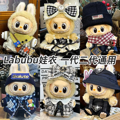 Labubu Designer Clothes Accessories For Sitting And Standing Plush Dolls Universal Blind Box Clothing