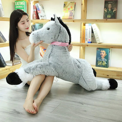 1pc 90CM Big Size Cute Lying Horse Plush Toys Stuffed Cartoon Animal Horse Children Kids Girls Shooting Props Birthday Gifts
