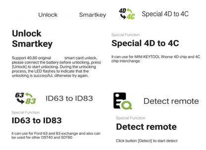 Xhorse VVDI Mini Key Tool Programmateur de clé à distance Version mondiale Possibilité de choisir la puce Super XNDS00EN ID48 Chip 4D 4C Chip