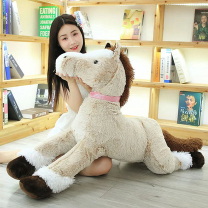 1pc 90CM Big Size Cute Lying Horse Plush Toys Stuffed Cartoon Animal Horse Children Kids Girls Shooting Props Birthday Gifts