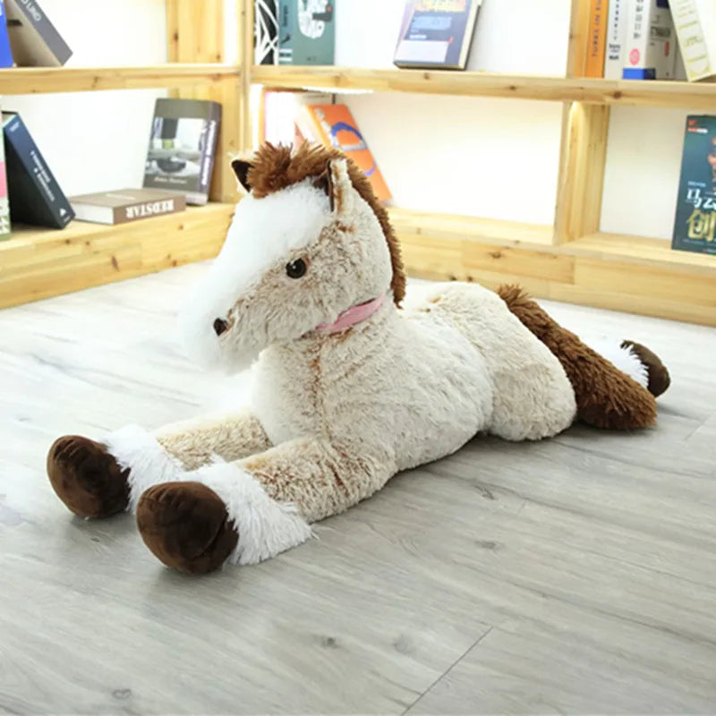 1pc 90CM Big Size Cute Lying Horse Plush Toys Stuffed Cartoon Animal Horse Children Kids Girls Shooting Props Birthday Gifts