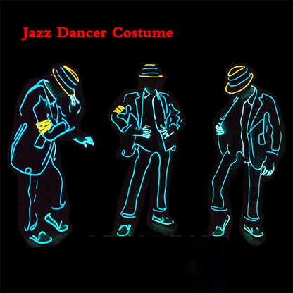 EL Suits New Fashion LED/EL Clothes Luminous Costumes Glow Dance Supplies Light Clothing Men For Holiday DIY Decoration Hot Sale