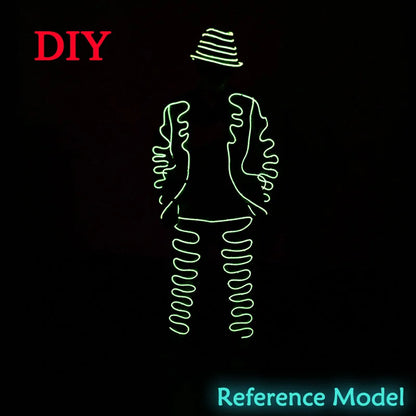 EL Suits New Fashion LED/EL Clothes Luminous Costumes Glow Dance Supplies Light Clothing Men For Holiday DIY Decoration Hot Sale