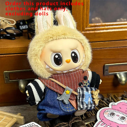 Labubu Designer Clothes Accessories For Sitting And Standing Plush Dolls Universal Blind Box Clothing