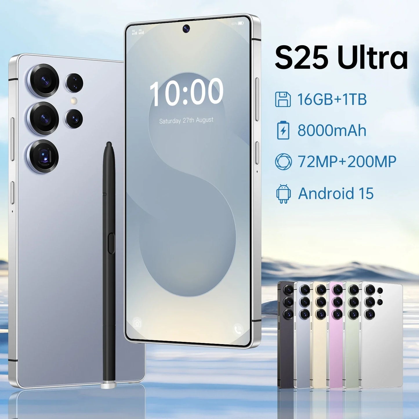S25 Ultra 1TB Storage 5G Dual SIM Android 15.0 Plus Smartphone Deca Core CPU 108MP Rear Camera HD Screen Resolution CDMA LTE