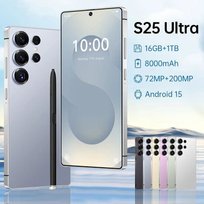 S25 Ultra 1TB Storage 5G Dual SIM Android 15.0 Plus Smartphone Deca Core CPU 108MP Rear Camera HD Screen Resolution CDMA LTE