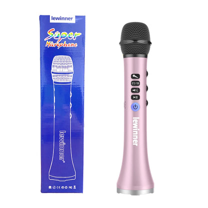 Lewinner L-698 Wireless Karaoke Microphone Bluetooth Speaker 2in1 Handheld Sing & Recording Portable KTV Player for iOS/Android