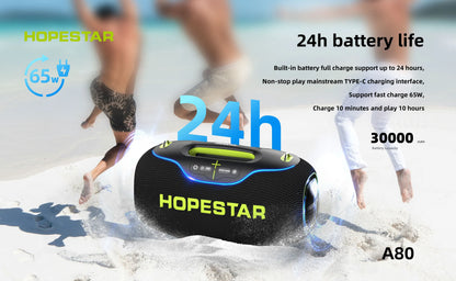 Hopestar speaker A80 alto gravador de áudio portátil de alta qualidade 350W RGB subwoofer home theater USB party computer DC