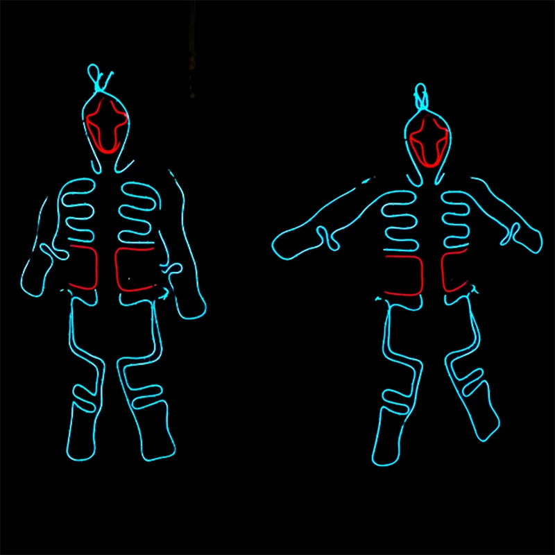 EL Suits New Fashion LED/EL Clothes Luminous Costumes Glow Dance Supplies Light Clothing Men For Holiday DIY Decoration Hot Sale