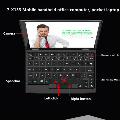 7 Inch Mini Laptop 16G 1TB N95 Notebook IPS Touch Screen Portable Netbook Win 11 Pro Mini PC Micro Computer Bluetooth 4.2