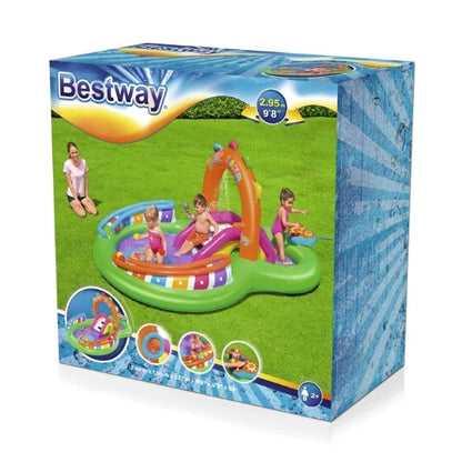 Bestway 53117  Hot Sale Kids Summer Water Party Pool rainbow Ring Inflatable Play Center Pool Garden Kiddie Pool
