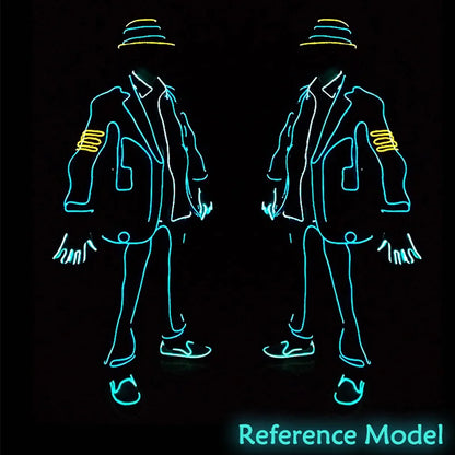 EL Suits New Fashion LED/EL Clothes Luminous Costumes Glow Dance Supplies Light Clothing Men For Holiday DIY Decoration Hot Sale