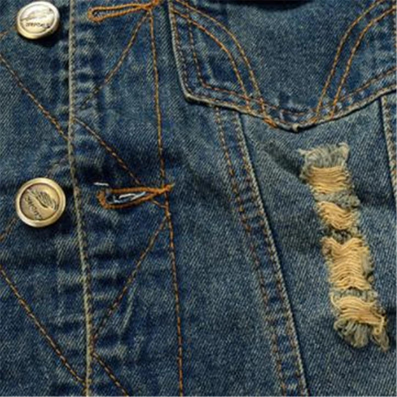 Hot Sale Jeans Vests Denim Vest Fleece Vest Mens Gilet Tactical Vests Hot Sale Gilet Biker Homme Sleeveless Jacket Male Tank