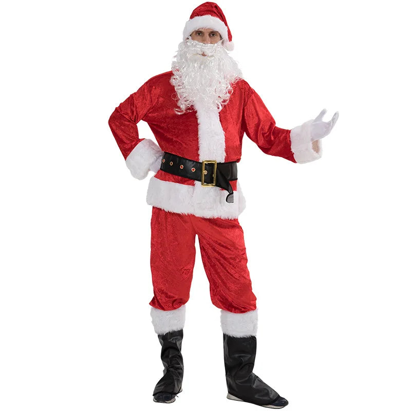 Carnival Halloween Party Cosplay Disguise Fancy Dress Christmas Costume Men Fancy Adult Santa Claus Costume