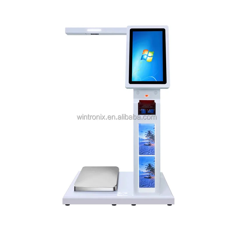 Passport Reader Encrypted Keyboard Barcode Reader Fingerprint Scanner Floor Standing Baggage Scale Airport Self-Service Kiosk