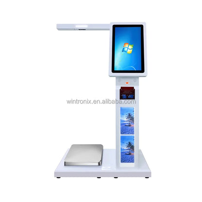 Passport Reader Encrypted Keyboard Barcode Reader Fingerprint Scanner Floor Standing Baggage Scale Airport Self-Service Kiosk