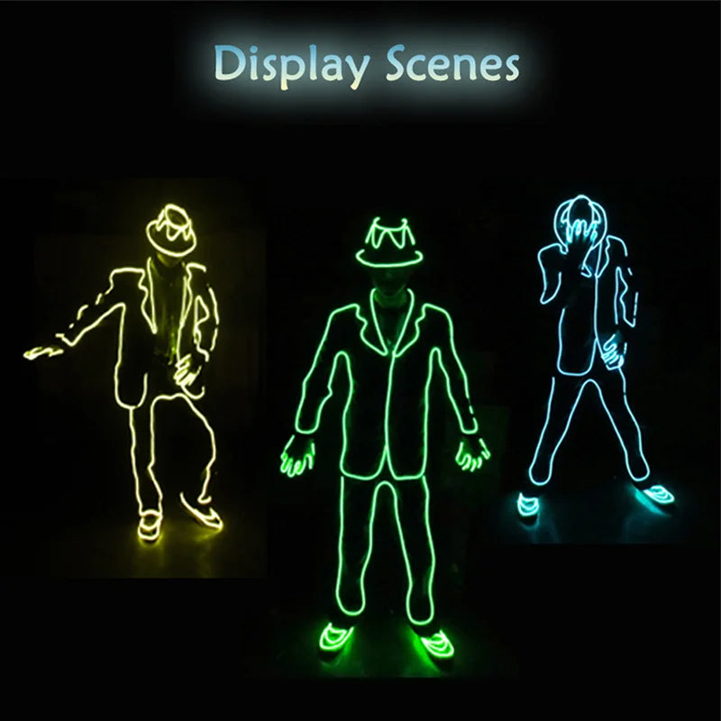 EL Suits New Fashion LED/EL Clothes Luminous Costumes Glow Dance Supplies Light Clothing Men For Holiday DIY Decoration Hot Sale