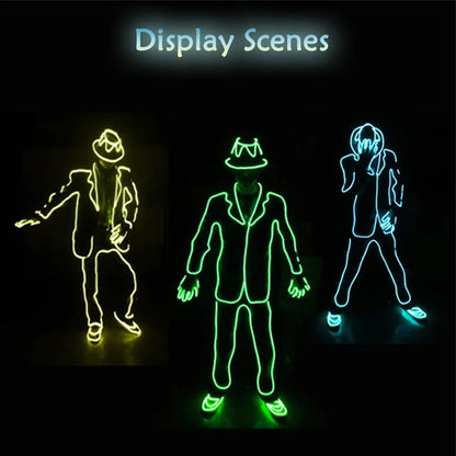 EL Suits New Fashion LED/EL Clothes Luminous Costumes Glow Dance Supplies Light Clothing Men For Holiday DIY Decoration Hot Sale