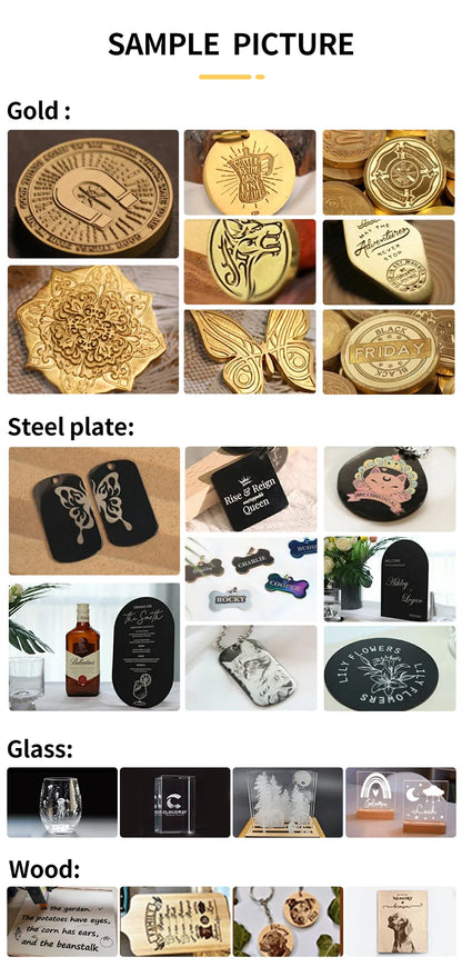 Machine de marquage laser UV portable JUNFEI 20 W/30 W/50 W, mini graveur laser, refroidissement par air pour supports métalliques DXF PLT BMP pour verre