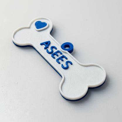 Personalized Pet Name and Number Tag with Swivel Snap Hook