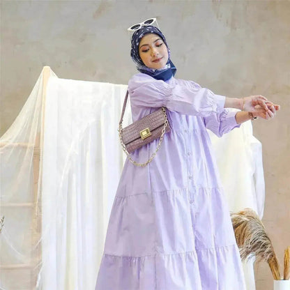 Malay Indonesian Cotton Arab  Patchwork Dress