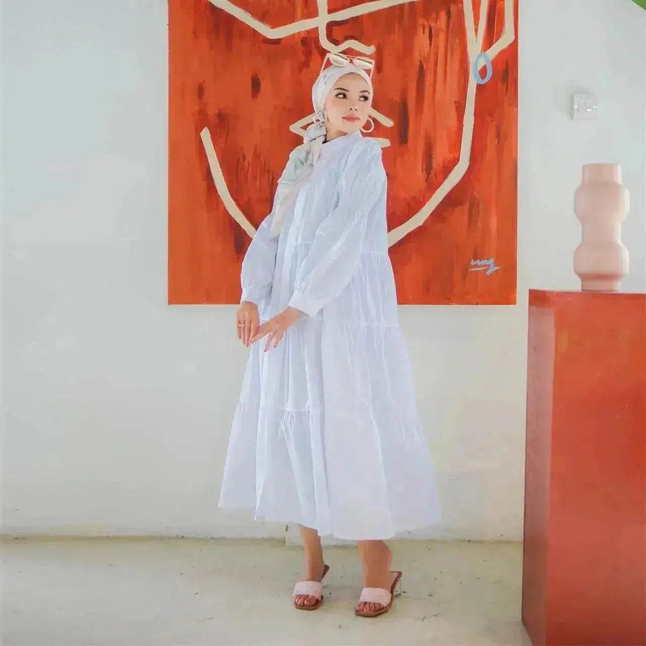 Malay Indonesian Cotton Arab  Patchwork Dress