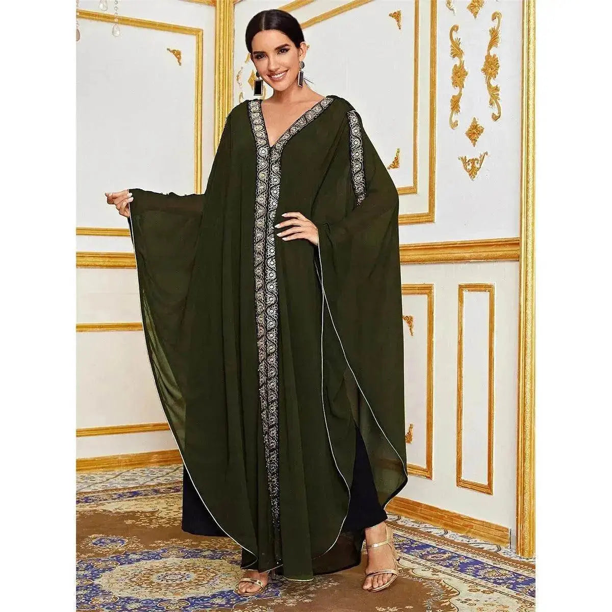 New Fashion Elegant Loose Arab  Robe Dress