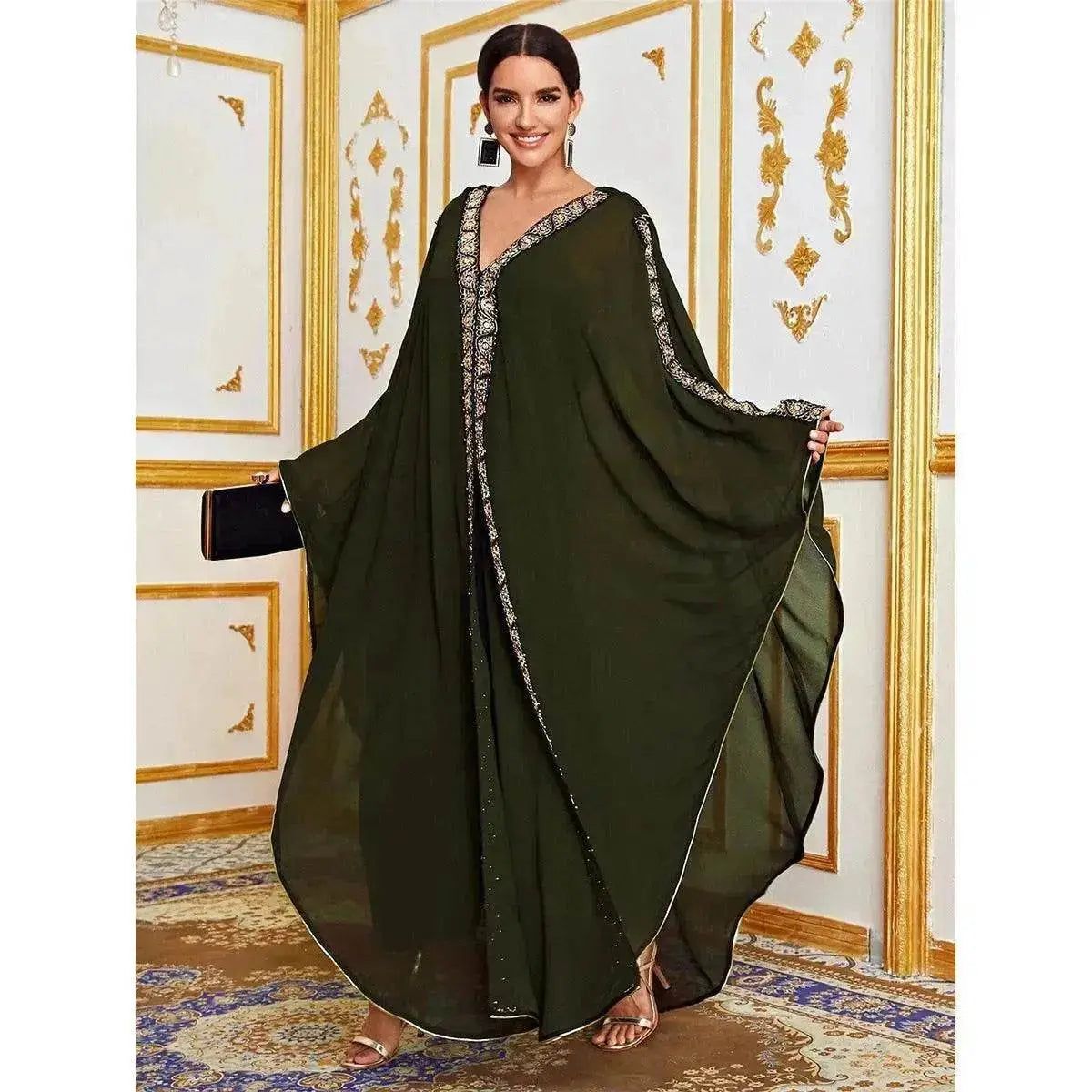 New Fashion Elegant Loose Arab  Robe Dress