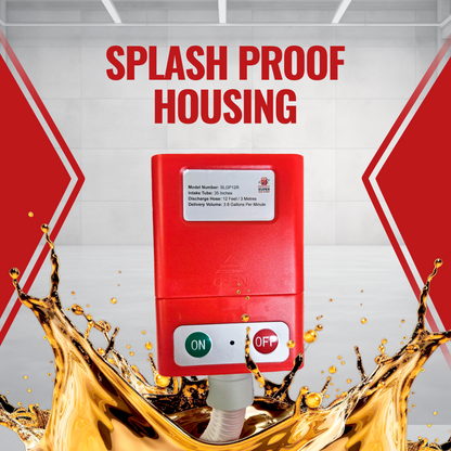 PUMPMATIC 12 FT HOSE + 5 GALLON YELLOW DIESEL CAN COMBO KIT - 3.8 GPM - GAS, DIESEL, KEROSENE